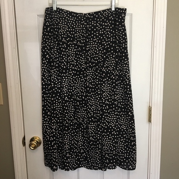 Talbots Black and White Pleated Bubble Midi Skirt - Picture 1 of 7